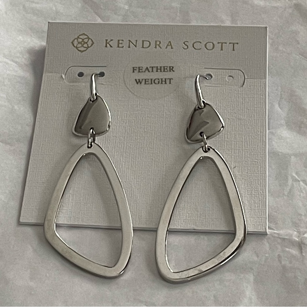 Kendra Scott Kira Drop Earring Rhodium Metal BRAND NEW WITH TAGS